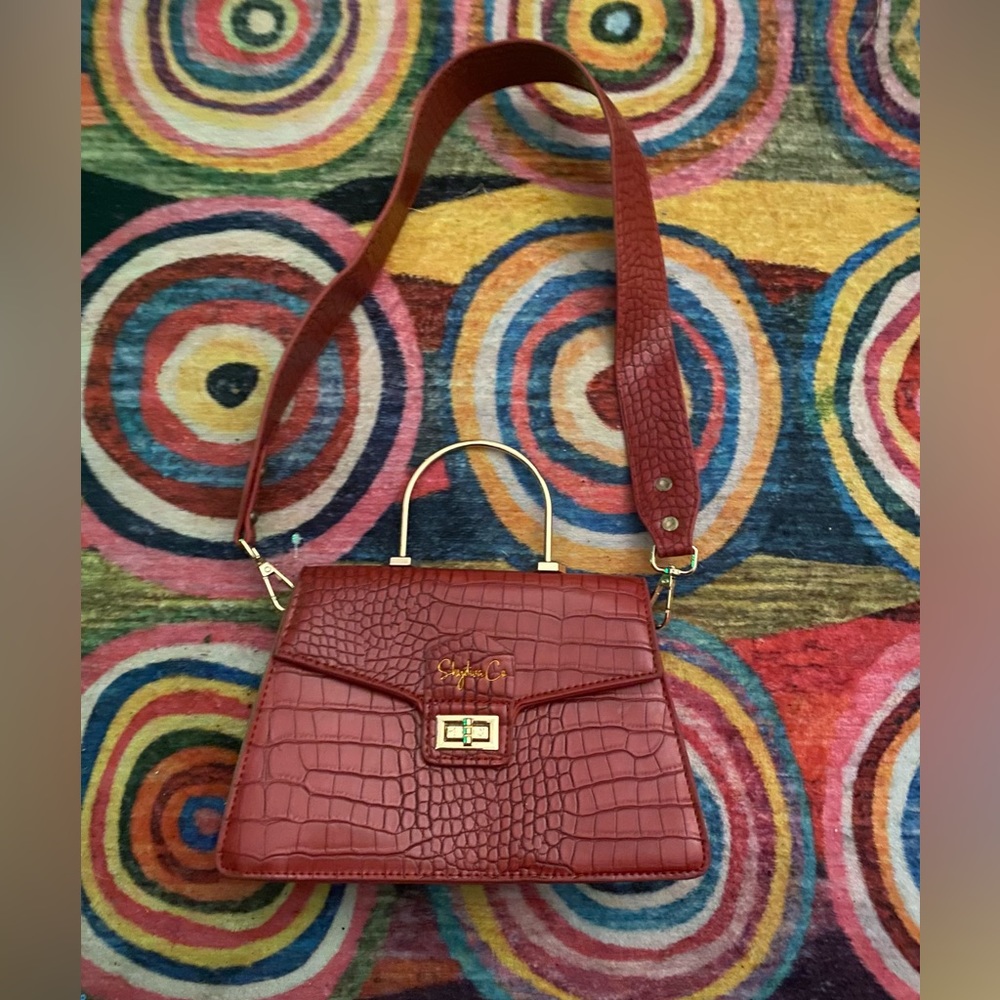 Red leather purse
